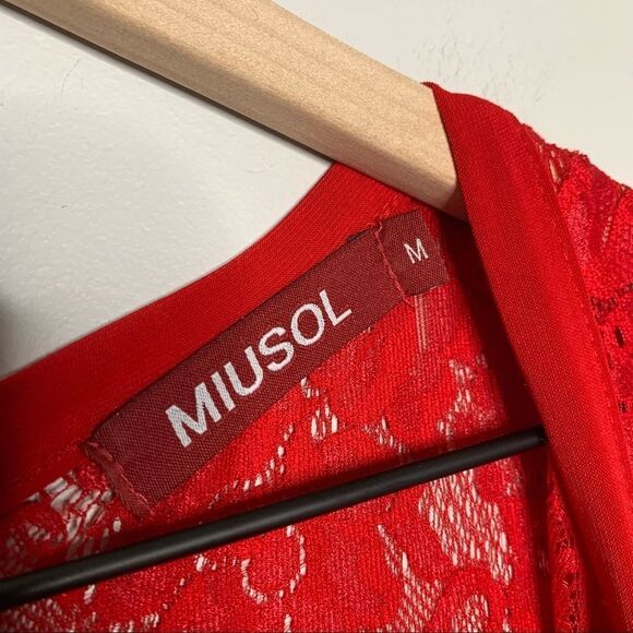 Red Lace Heart Formal Dress - Picture 3 of 6